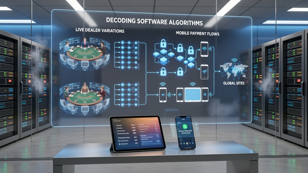 Detailed view of algorithmic processing flows connecting live dealer interfaces with mobile payment verification systems
