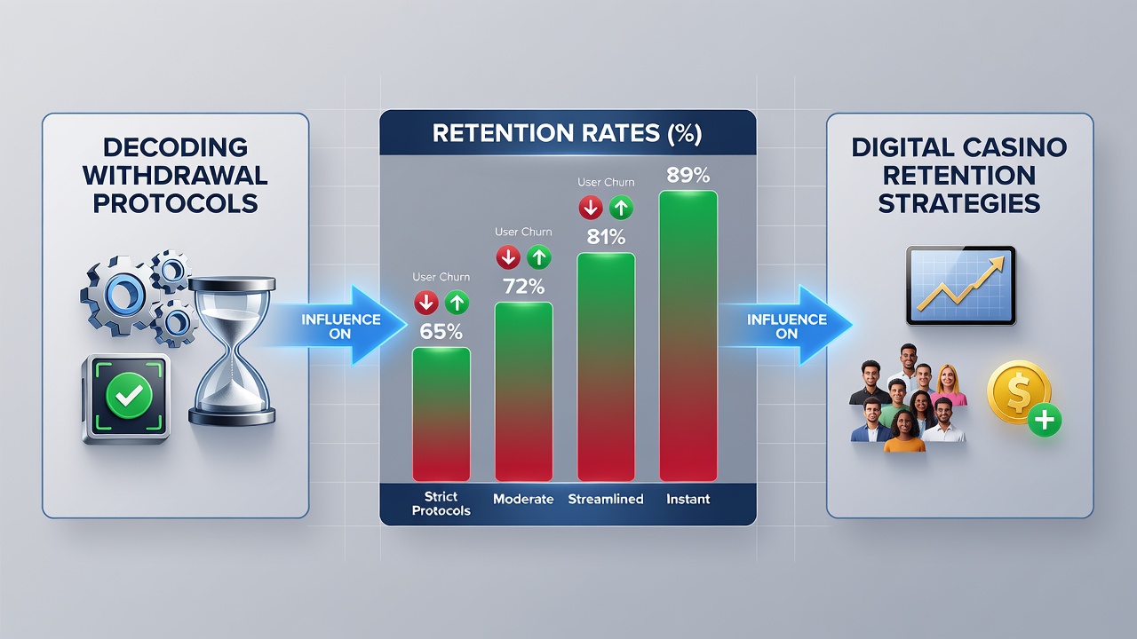 Player retention metrics and withdrawal timeline comparison charts