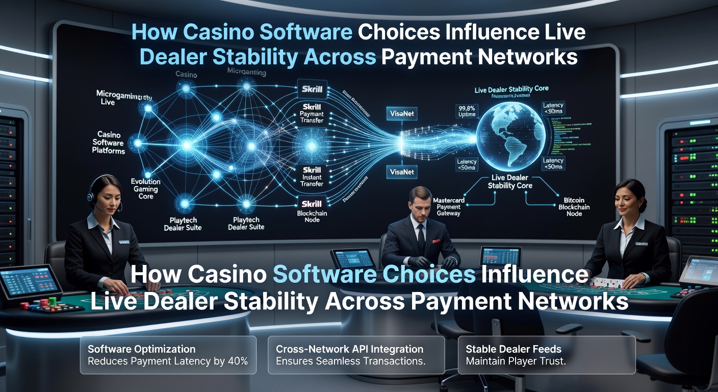 Casino software interface displaying live dealer tables connected to various payment processing modules