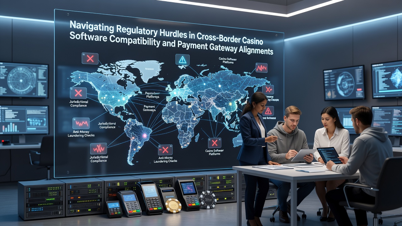 Cross-border casino software and payment gateway alignment diagram showing regulatory checkpoints