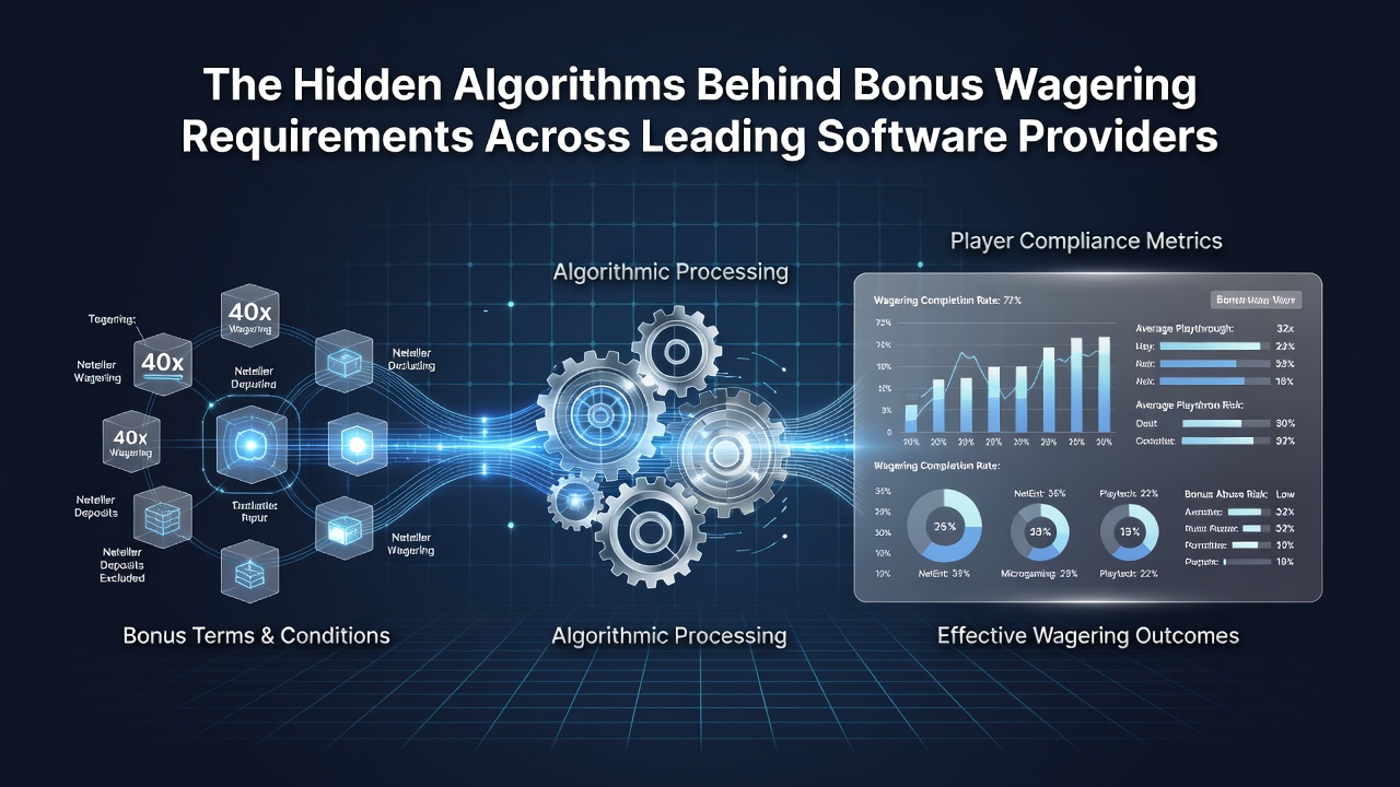 Illustration of algorithmic patterns and wagering calculations in casino bonus systems